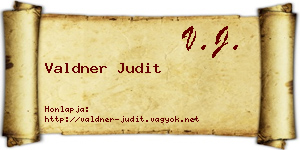 Valdner Judit névjegykártya